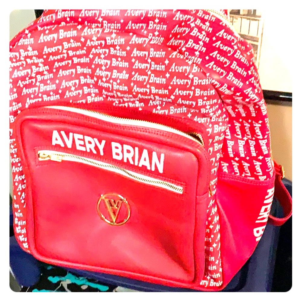 Authentic Avery Brian two-tone backpack signature